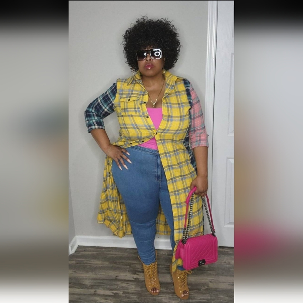 Flannel maxi shirt/dress